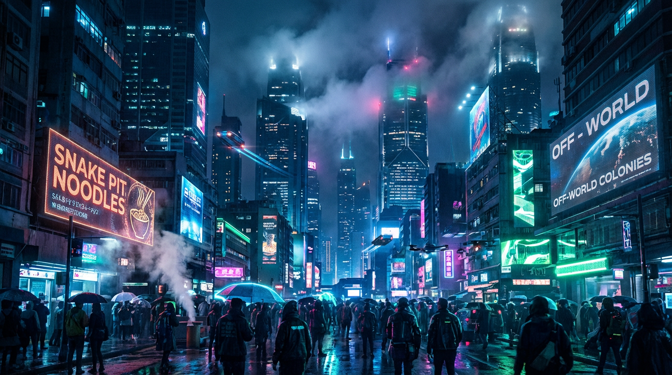 Cyberpunk Neon Cityscapes MidJourney Prompt